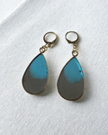 Gold Teardrop with Blue & Gray Epoxy