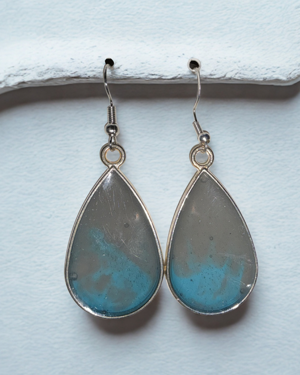 Silver Mist Teardrop Earrings