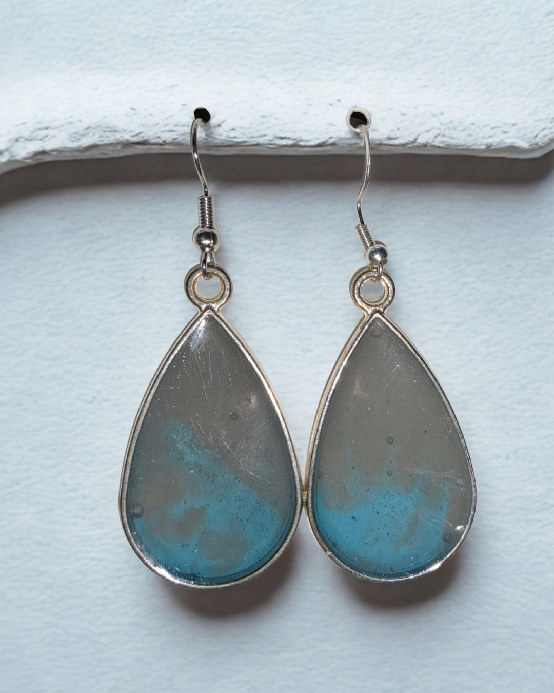 Silver Mist Teardrop Earrings