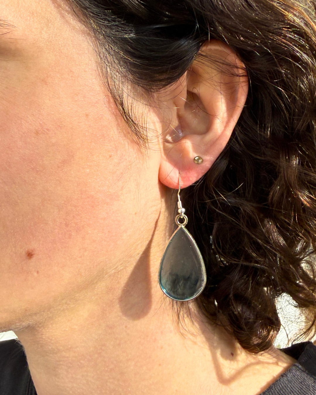 Silver Mist Teardrop Earrings