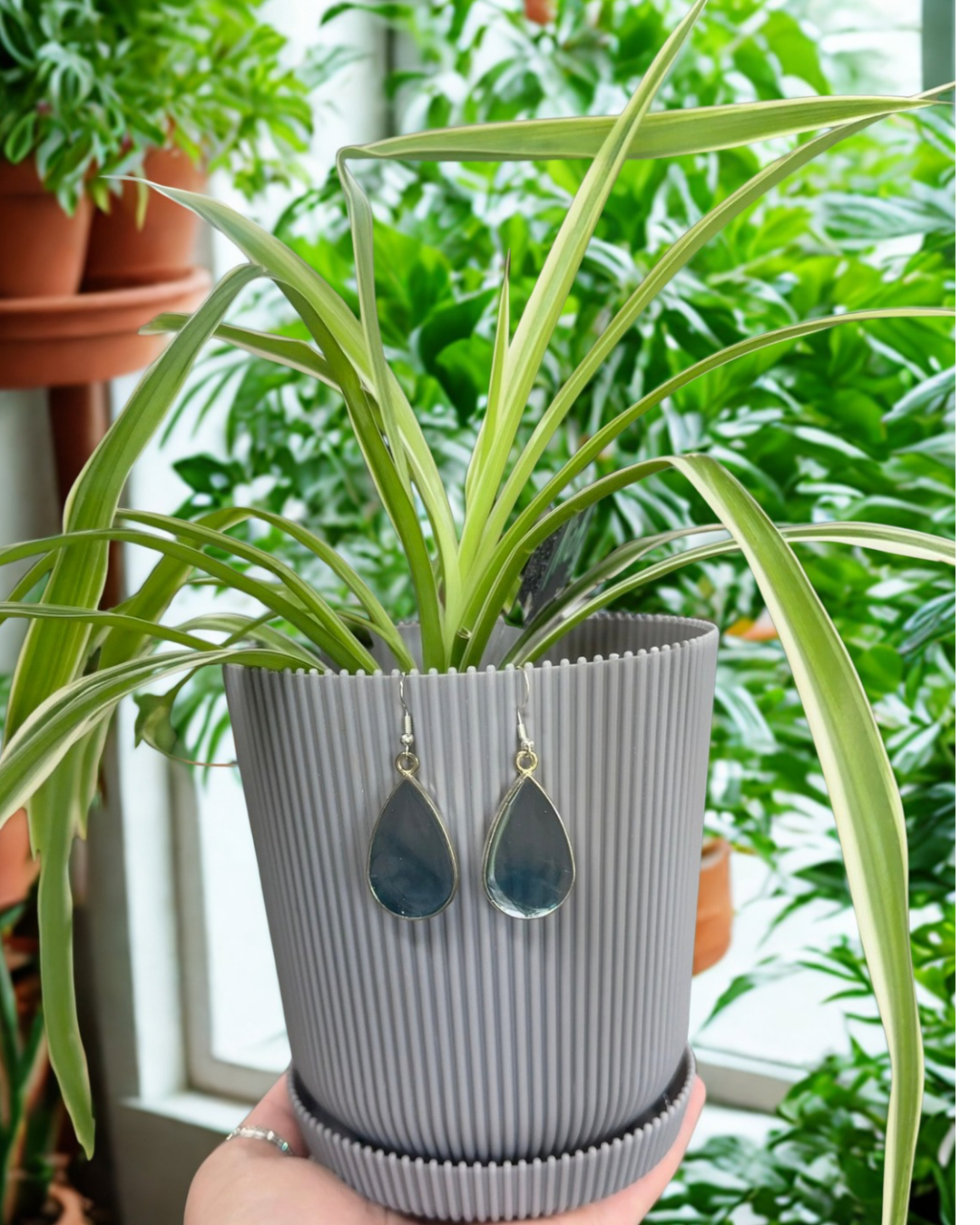 Silver Mist Teardrop Earrings